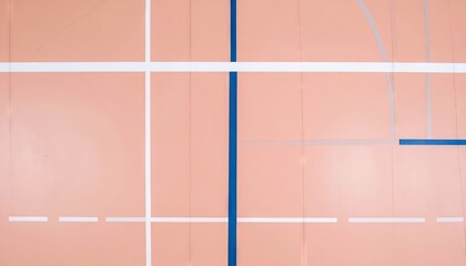 Pastel Pink and White Badminton Court Lines Minimalist Background