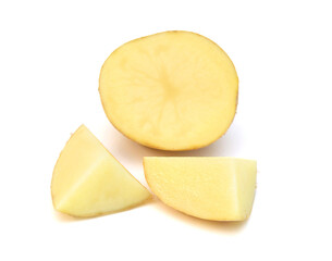 New potato isolated on white background close up 