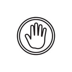 Fototapeta premium Vector art of hand in a circle this simple line art illustration features a hand inside a circle, symbolizing concepts like stop, halt, or protection the clean design makes it versatile for various ap