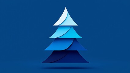 Fototapeta premium Modern Blue Christmas Tree Artistic Design Background Holiday