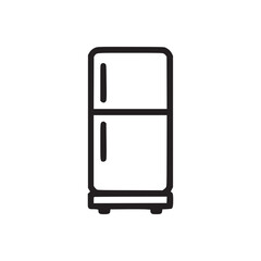 Vector art of refrigerator a simple line art illustration of a refrigerator, representing food storage, cooling, or kitchen appliances the clean design makes it suitable for various applications
