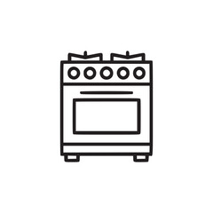 Illustration of a gas stove stove icon, symbol of cooking, kitchen appliance, and home simple and minimalist design for web, print, or any creative project needs