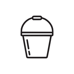 Illustration of a bucket this minimalist line art depicts a simple bucket, perfect for representing concepts like storage, cleaning, or outdoor activities in a clean and modern style