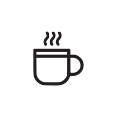 Illustration of a steaming cup this minimalist line art depicts a simple cup with steam, perfect for representing concepts like coffee, tea, or hot beverages in a clean and modern style
