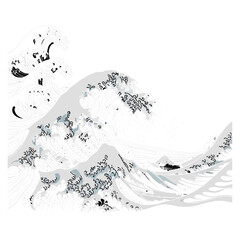 Great wave kanagawa hokusai ocean sea japan art japanese painting tsunami water asian illustration drawing