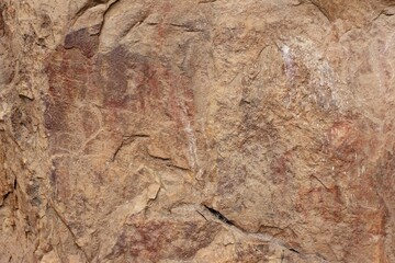 Callacpuma Archaeological Zone, pre-historic rupestrian paintings near Cajamarca, northern Peru