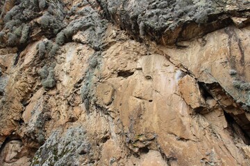 Callacpuma Archaeological Zone, pre-historic rupestrian paintings near Cajamarca, northern Peru