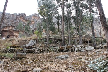 Callacpuma Archaeological Zone, pre-historic rupestrian paintings near Cajamarca, northern Peru