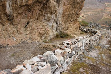 Callacpuma Archaeological Zone, pre-historic rupestrian paintings near Cajamarca, northern Peru