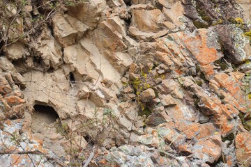 Callacpuma Archaeological Zone, pre-historic rupestrian paintings near Cajamarca, northern Peru