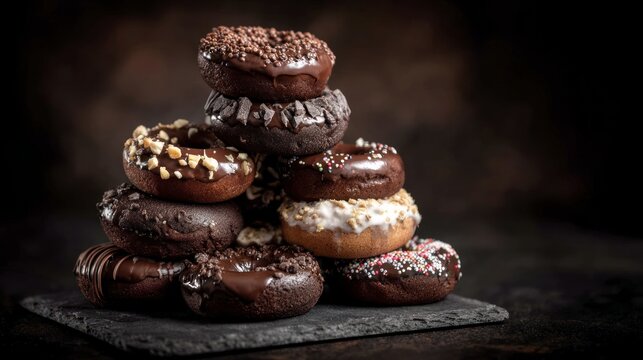 Assorted donuts tower