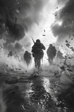 World War 2 soldiers in battle