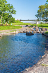 大淀川親水公園の自然と調和する水辺の景観