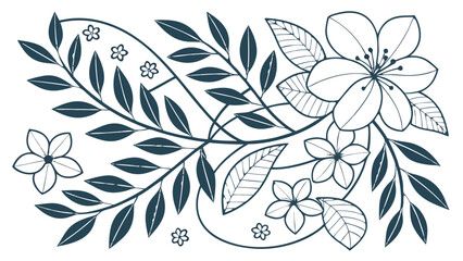 Fototapeta premium Abstract Nature Pattern – Seamless Floral and Leaf Design, Transparent Background, Vector/PNG