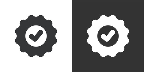 Verify badge icon. Solid glyph series icon