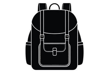 backpack silhouette vector icon