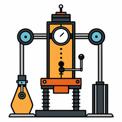 Fatigue Testing Machine Vector Illustration | Material Durability Testing Equipment Icon