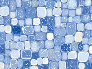 Fototapeta premium Niebieski, bezszwowy wzór w stylu wektorowym - delikatne, pastelowe kwadraty