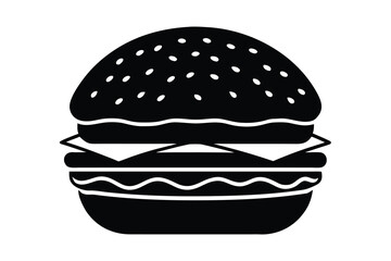burger silhouette vector icon