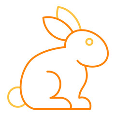 Rabbit Colored Line Icon Vector Illustration
