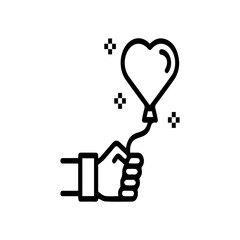 Hand holding a balloon heart