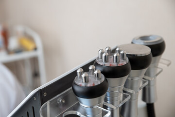 Device for hardware cosmetology. Skin care, spa and wellness. Selective focus.