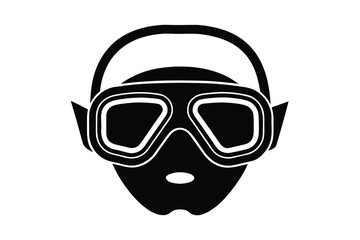 diving mask silhouette vector icon