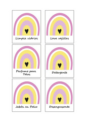 Etiquetas para productos de Limpieza_Color pastel