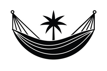 hammock silhouette vector icon