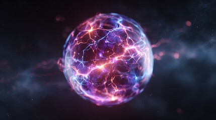 glowing sphere in the dark