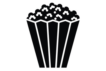 popcorn silhouette vector icon