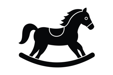 rocking horse silhouette vector icon