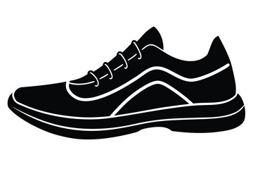 running shoes silhouette vector icon