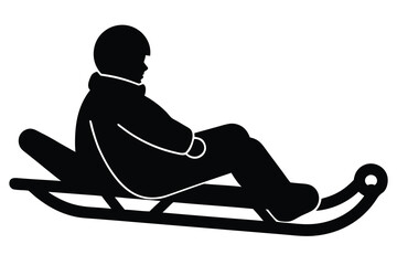 sledding silhouette vector icon