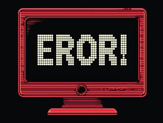 Błąd - Ilustracja w stylu pikselowym