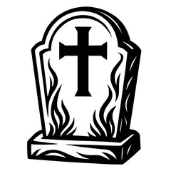Tribal Style Halloween Headstone SVG