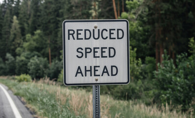 Reduced Speed Ahead Sign