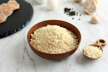 Breadcrumbs in Wooden Bowl