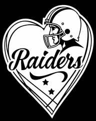 Raiders Heart Script Vector Design – Sports Fan T-Shirt Artwork