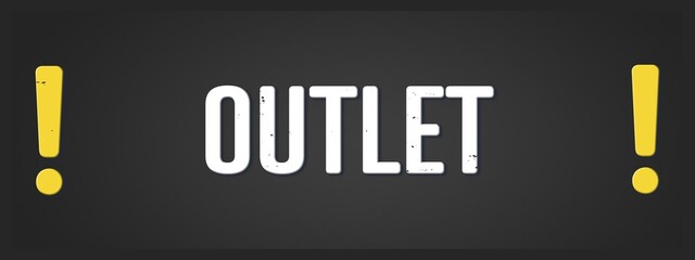 Outlet (Outlet) - A blackboard illustration with white text.
