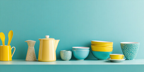 Spa still life with cosmetic products candles and breakfast tableware