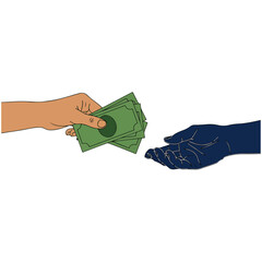 Money Exchange Hand Illustration Vector