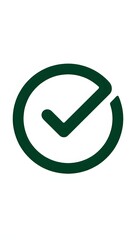 Check mark icon in a circle frame. Confirmation symbol