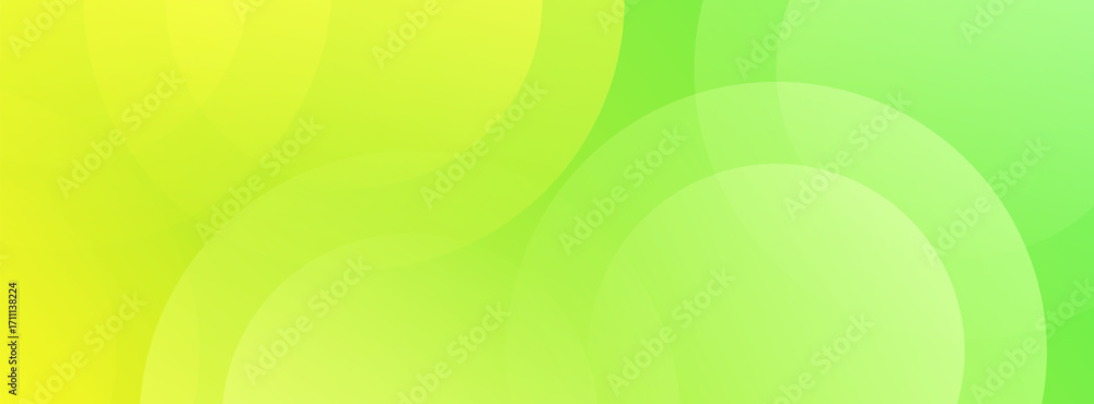 Poster vibrant green and yellow gradient abstract background with soft, glowing circular shapes and bokeh l