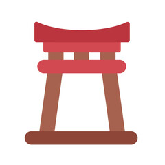 japanese temple gate flat icon