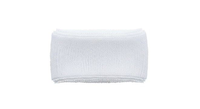 White Cotton Sweatband Sports Headband