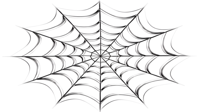 Spider web black on transparent background for Halloween