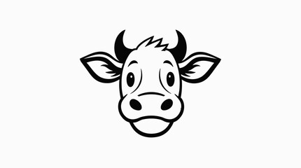 A cute cartoon cow head vector illustration, perfect for food branding, farm logos, and dairy product designs.