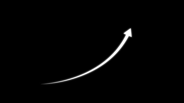 Business growth arrow and graph chart animation. Up arrow animation .Abstract arrow business graph icon animation background.Growing business arrow on black. Profit arow .Business concept.4k