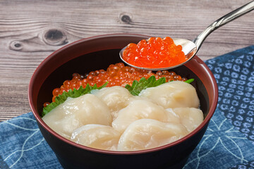 ホタテ＆いくら丼